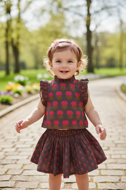 Top and Skirt Set : EARTHY BROWN : Infant : Toddler : Tween