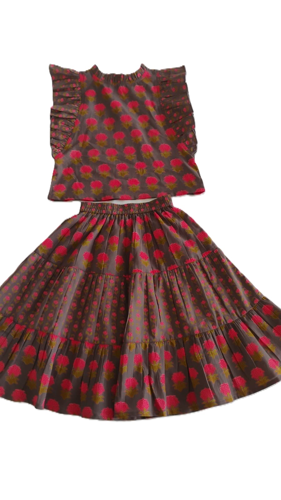 Top and Skirt Set : EARTHY BROWN : Infant : Toddler : Tween