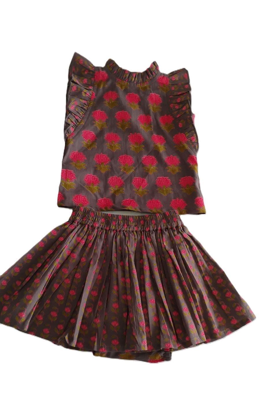 Top and Skirt Set : EARTHY BROWN : Infant : Toddler : Tween