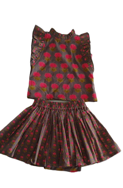 Top and Skirt Set : EARTHY BROWN : Infant : Toddler : Tween