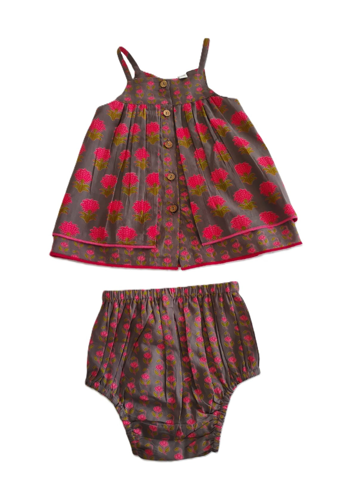 Layola Layered Swing Dress Earthy Brown — Cotton Girls Dress | Infant to Tween 0-13 Years