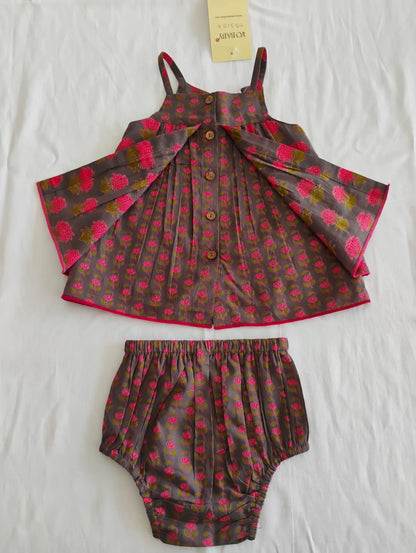 Layola Layered Swing Dress Earthy Brown — Cotton Girls Dress | Infant to Tween 0-13 Years
