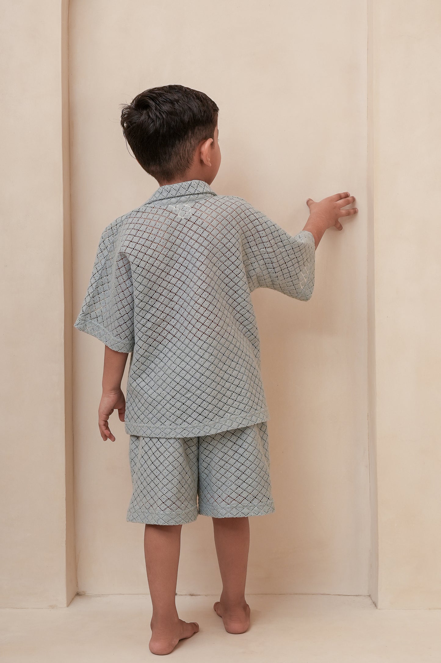 Harley Shorts and T-Shirt Set Powder Blue Gender Neutral — Cotton Kids Co-Ord | 0-13 Years