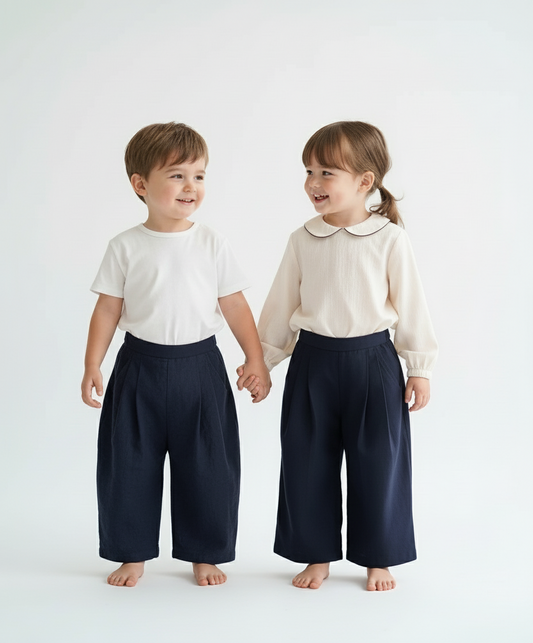 Yoshi Pants Navy Gender Neutral — Cotton Kids Pants | Infant to Tween 0-13 Years