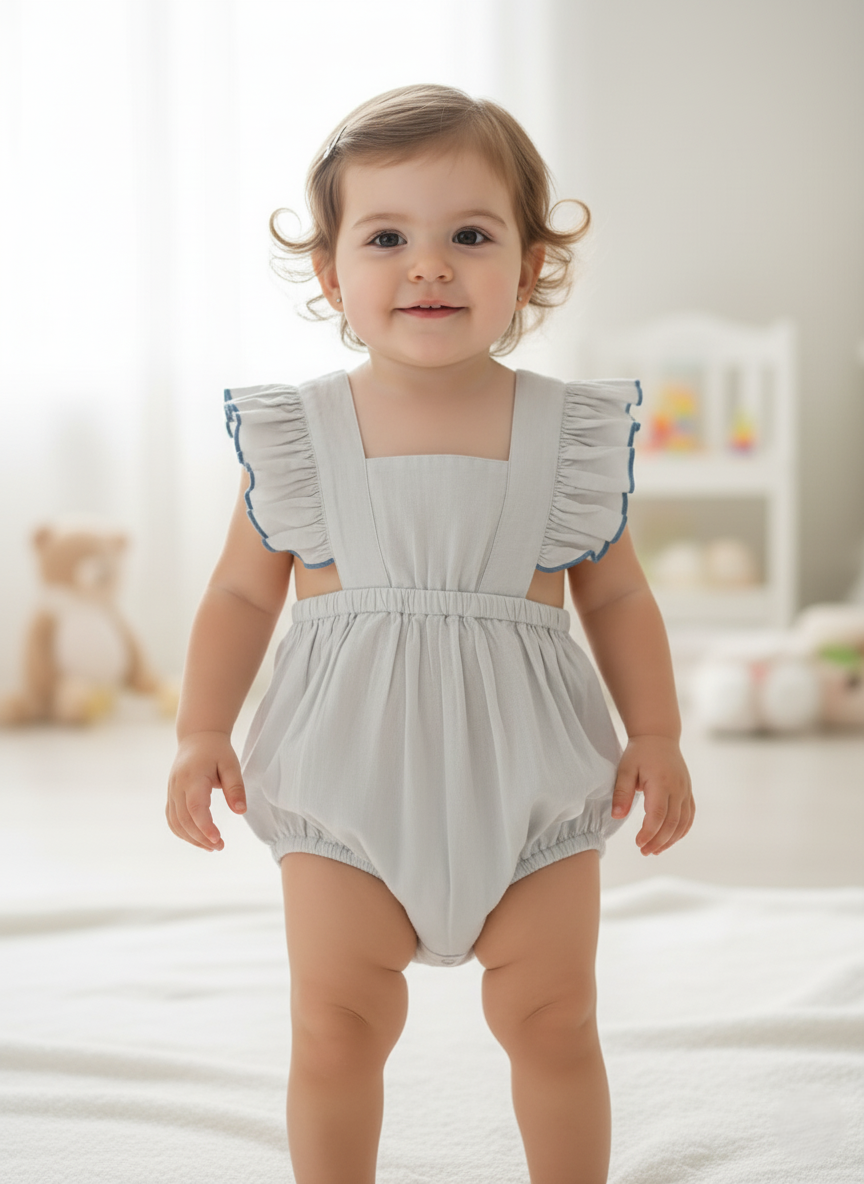 Racer Back Romper : PASTEL BLUE : Infant