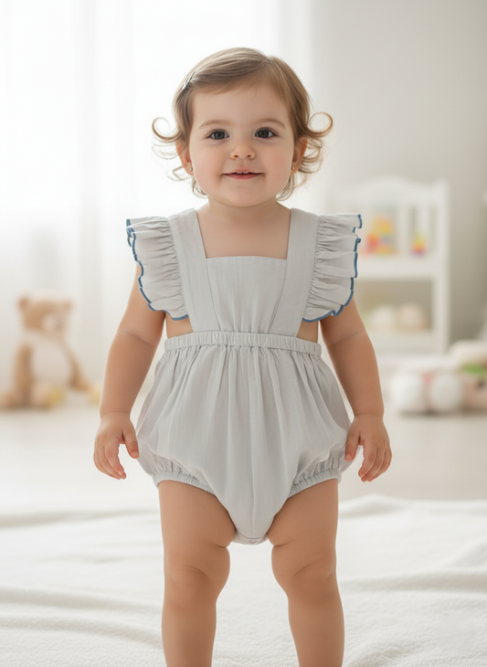 Racer Back Romper : PASTEL BLUE : Infant