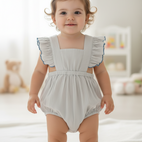 Racer Back Romper : PASTEL BLUE : Infant