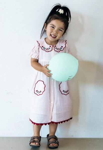 Striped Dress With Collar : SOFT BLUE : Infant : Toddler : Tween