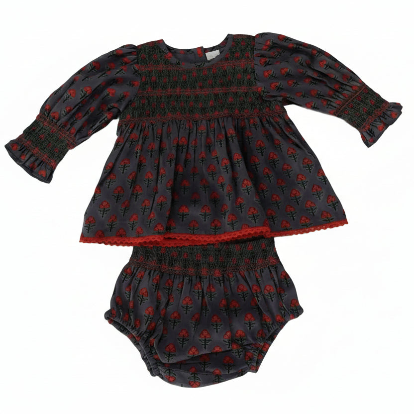 Poppy Smocked Cotton Printed Dress