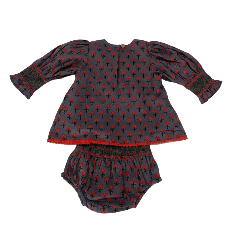 Poppy Smocked Cotton Printed Dress