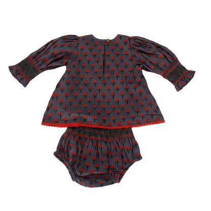 Poppy Smocked Cotton Printed Dress