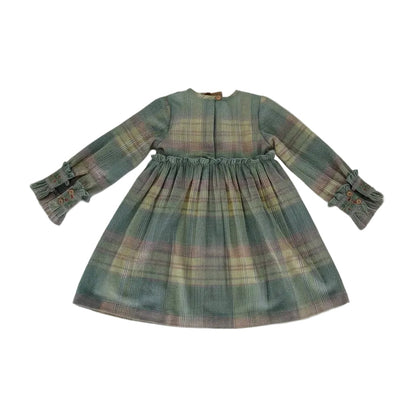 Arlo Hand-Embroidered Corduroy A-Line Dress Blue — Cotton Girls Dress | 0-13 Years