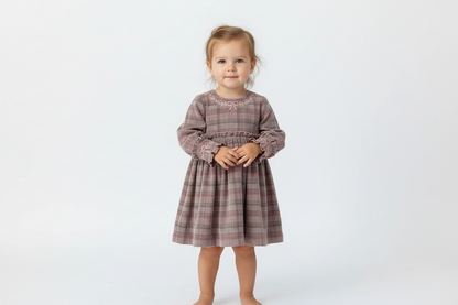 Arlo Hand-Embroidered Corduroy A-Line Dress — Cotton Girls Dress | 0-13 Years