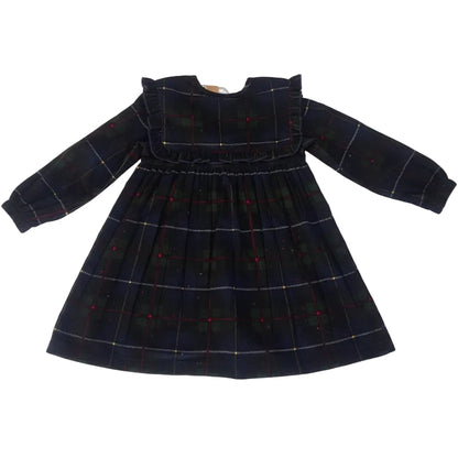 Holly Corduroy Hand-Embroidered Sailor-Collar Shirt Dress - Green