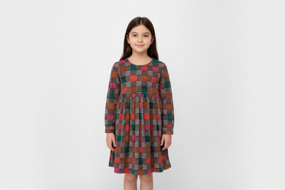 Mosaic Corduroy Shift Dress