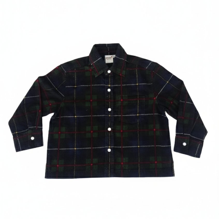 Rowan Plaid Corduroy Boys Shirt -Green