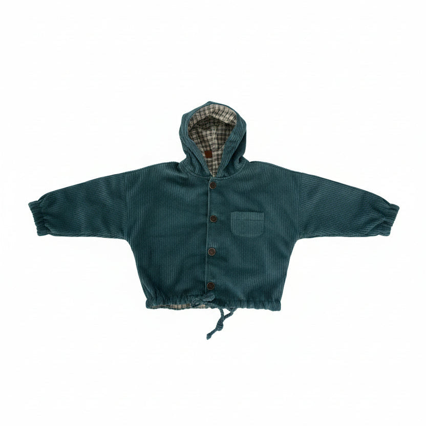 Theo Corduroy Hood Jacket - Teal