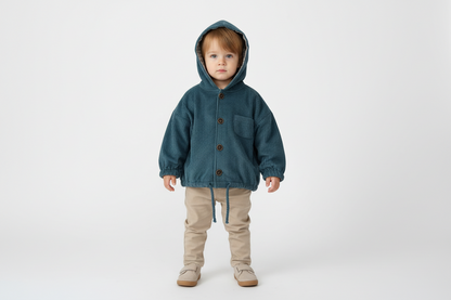 Theo Corduroy Hood Jacket - Teal