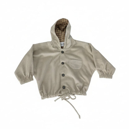 Theo Corduroy Hood Jacket - Ecru
