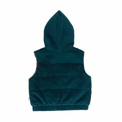 Checks & Solid Teal Reversible Corduroy Jacket