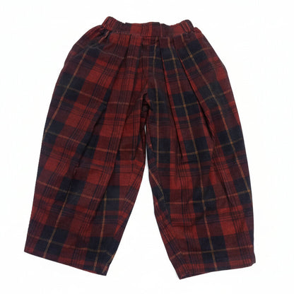 Pleated Checked Corduroy Pants