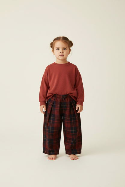 Pleated Checked Corduroy Pants