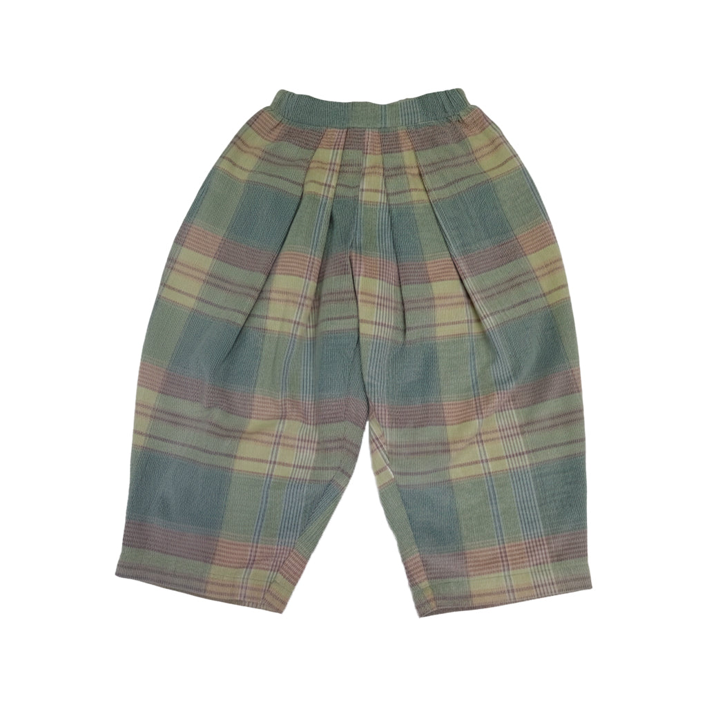 Pleated Checked Corduroy Pants
