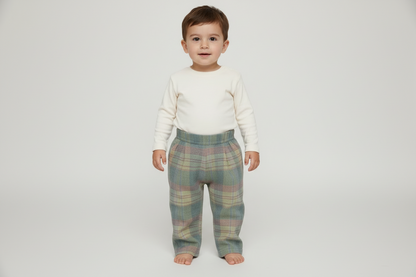 Pleated Checked Corduroy Pants