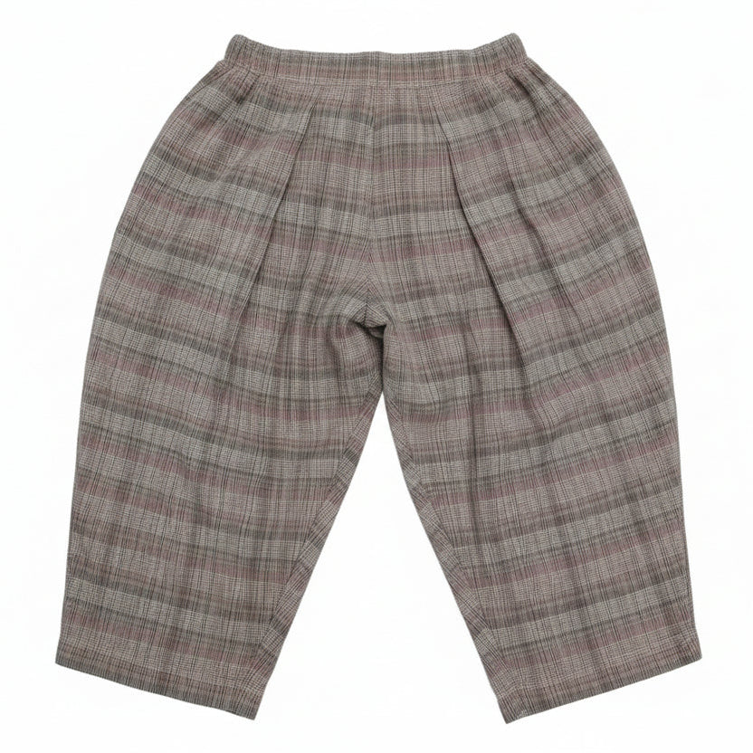Pleated Checked Corduroy Pants