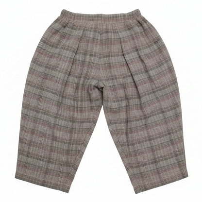Pleated Checked Corduroy Pants