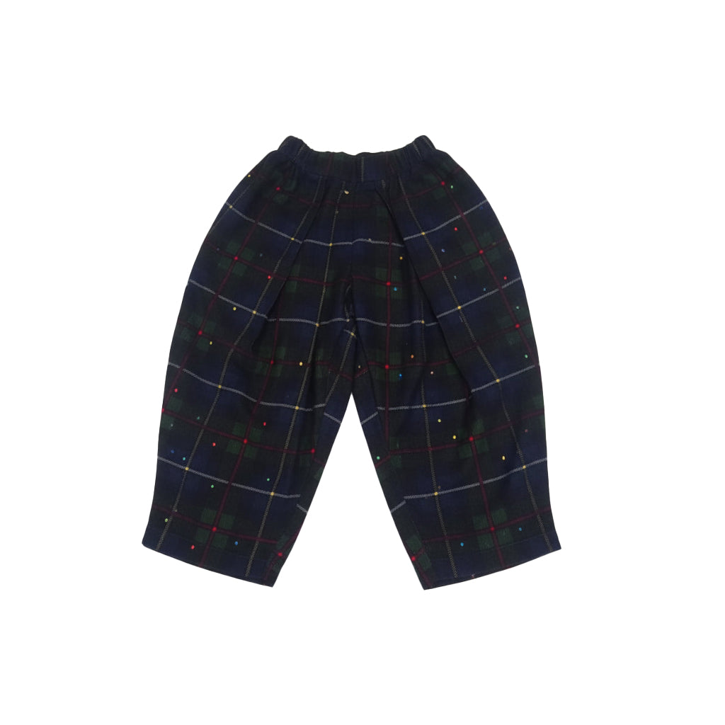 Pleated Checked Corduroy Pants