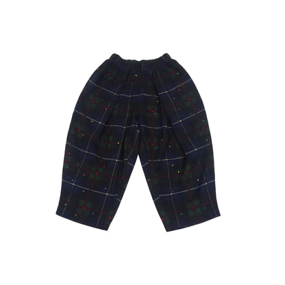 Pleated Checked Corduroy Pants