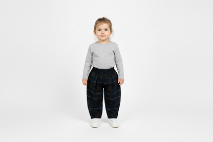 Pleated Checked Corduroy Pants