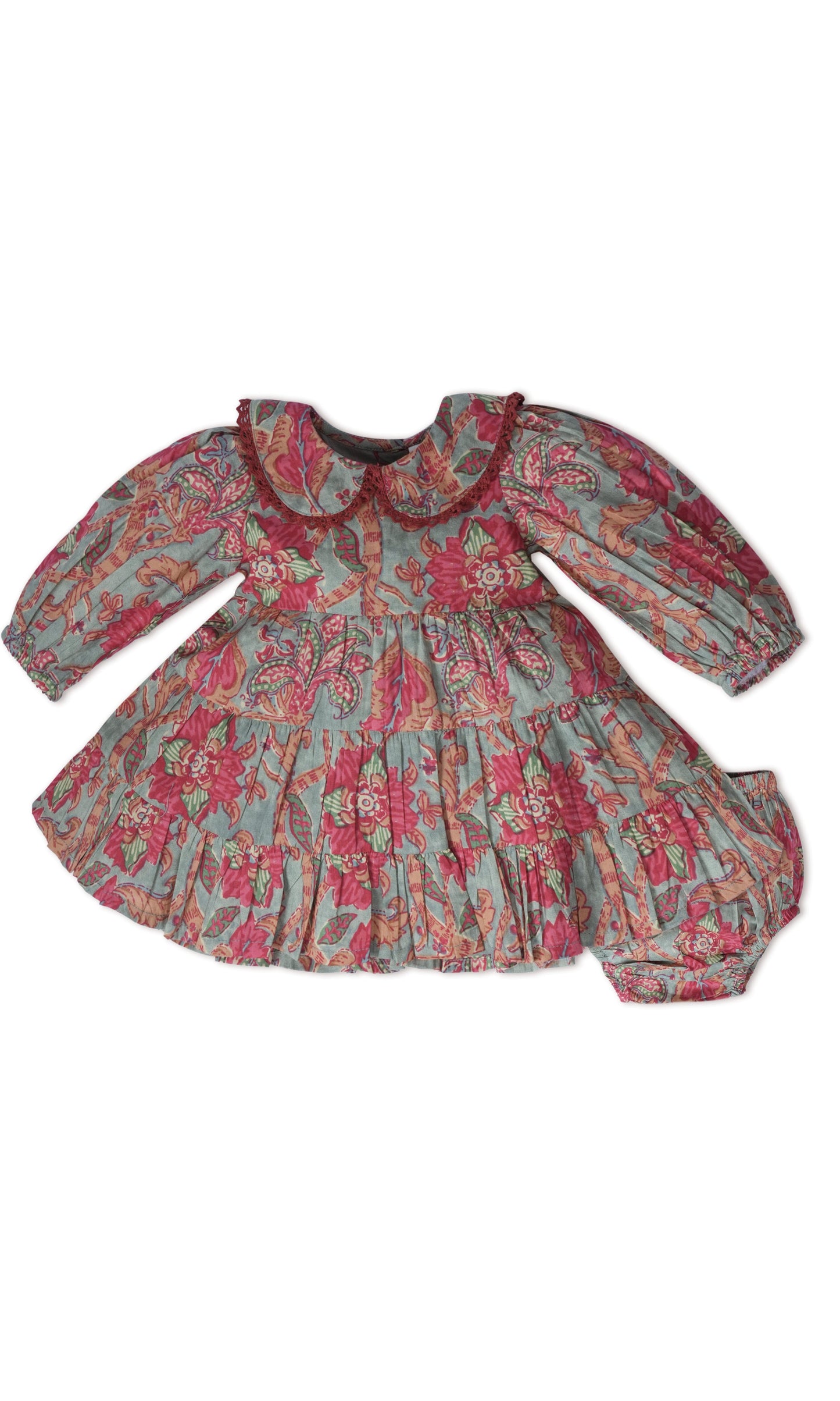 Amara Dress : SAGE : Infant : Toddler : Tween dress & diaper cover Yo Baby India 