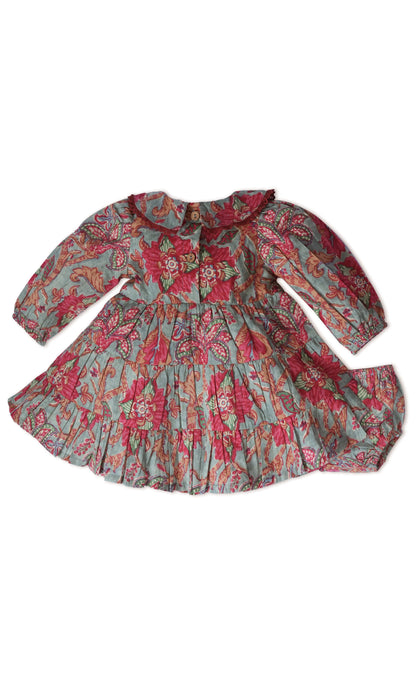 Amara Dress : SAGE : Infant : Toddler : Tween dress & diaper cover Yo Baby India 