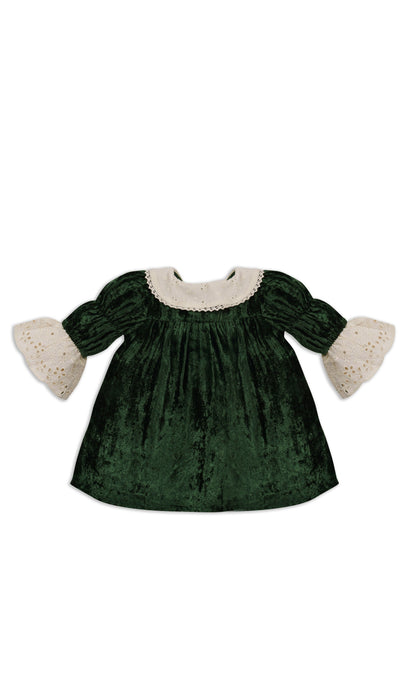 Ava Dress : CHRISTMAS GREEN : Infant : Toddler : Tween dress & diaper cover Yo Baby India 
