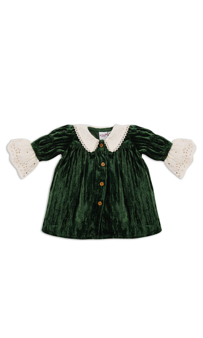 Ava Dress : CHRISTMAS GREEN : Infant : Toddler : Tween dress & diaper cover Yo Baby India 