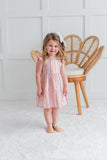 Baby Pink Lurex Solid Color Frill Dress Dress Yo Baby India 
