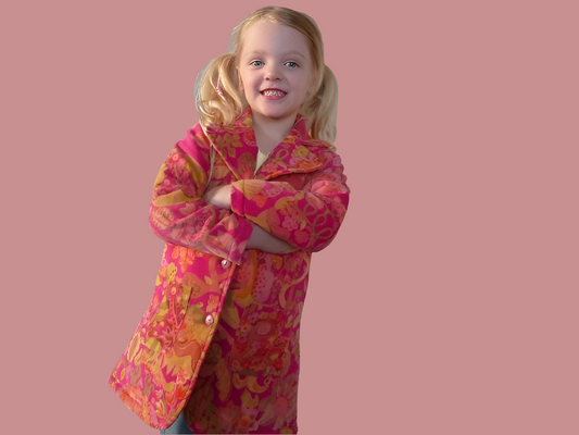 Brushed Velvet Floral Printed Quilted Long Jacket With Belt