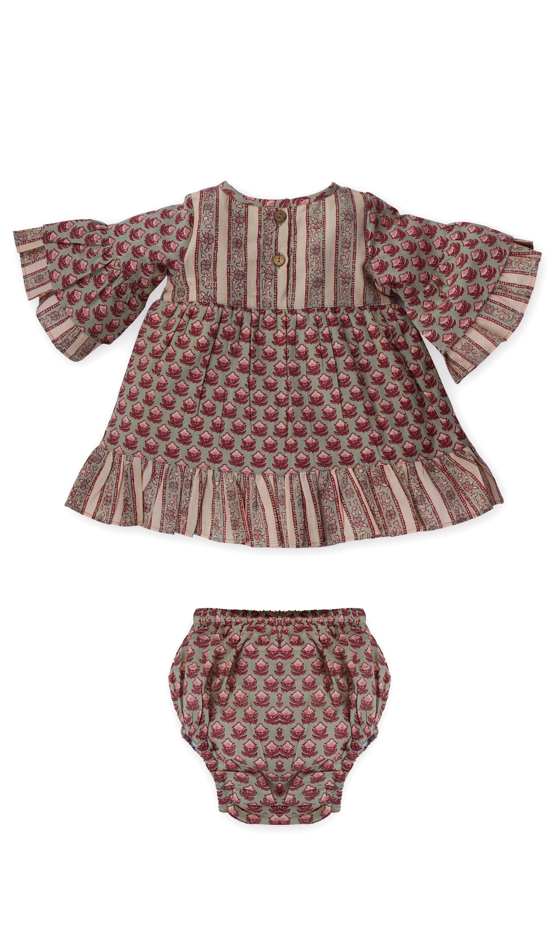 Bella Bee Dress : SAGE : Infant : Toddler : Tween dress & diaper cover Yo Baby India 