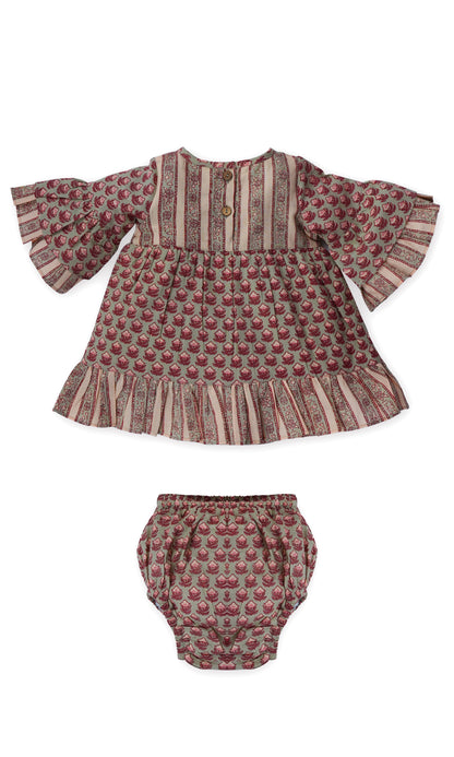 Bella Bee Dress : SAGE : Infant : Toddler : Tween dress & diaper cover Yo Baby India 