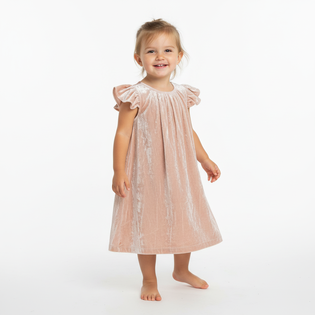 Blush Velvet A-line Dress