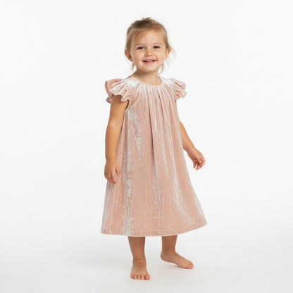 Blush Velvet A-line Dress