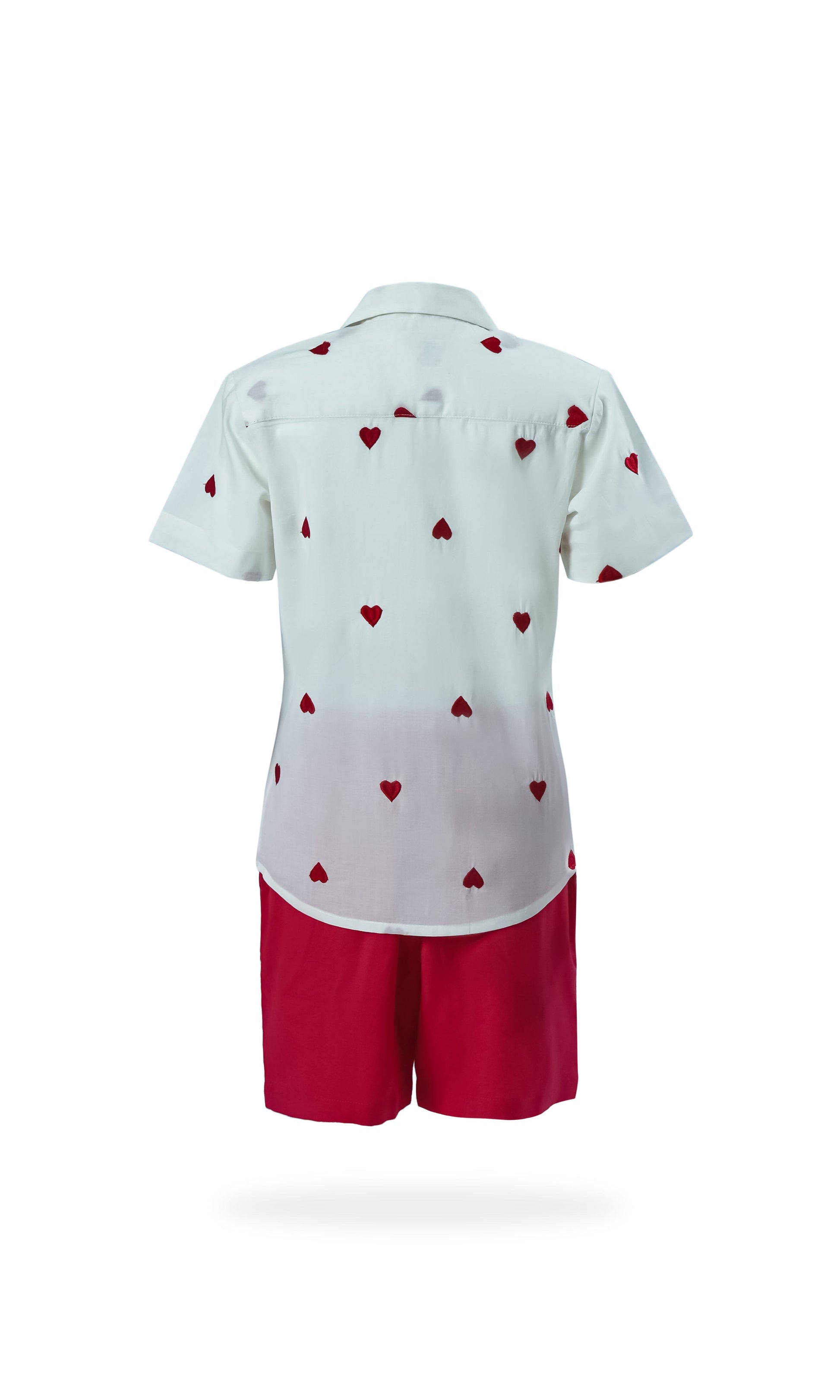 Boys Heart-Embroidered Cotton Bowling Shirt & Shorts Set dress & diaper cover Yo Baby Wholesale 