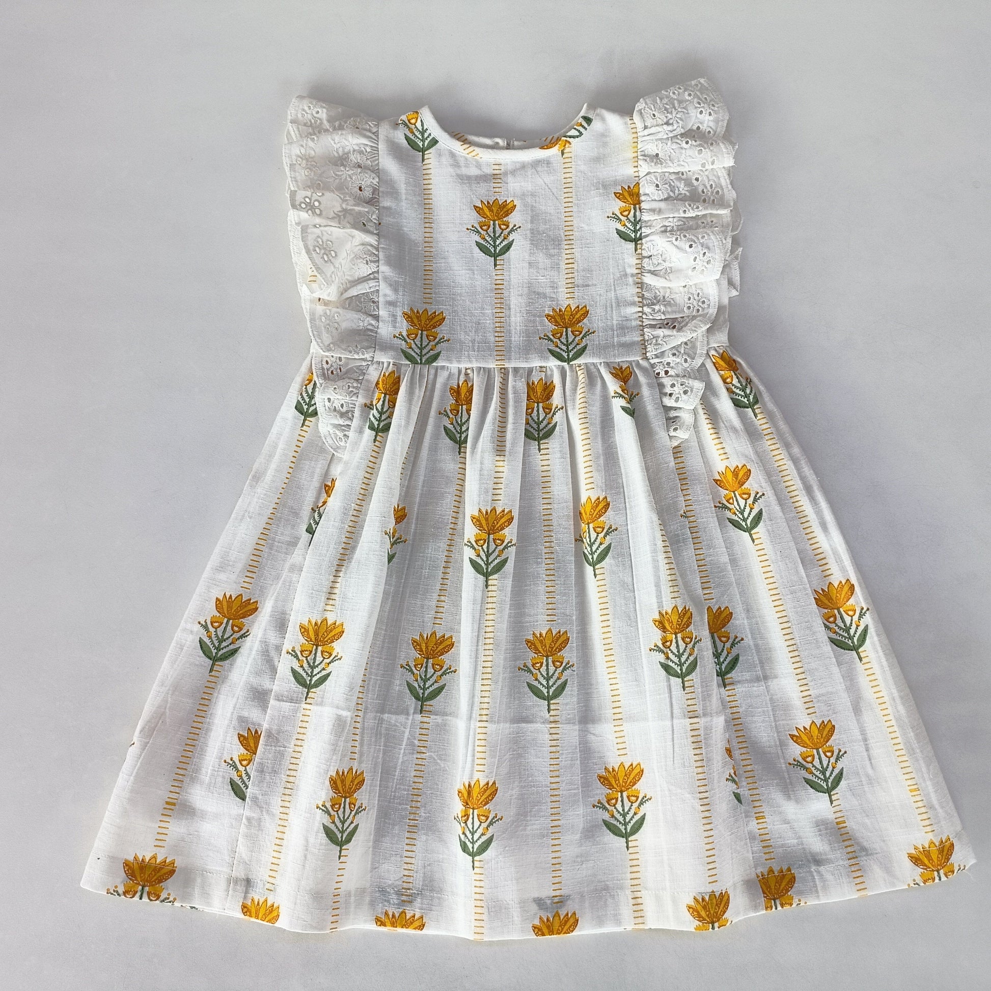 Broderie anglaise Dress in Ivory Yo Baby India 