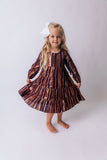 Burgundy Solid Color Multi Lurex Tiered Long Sleeve Dress dress & diaper cover, DRESS Yo Baby India 