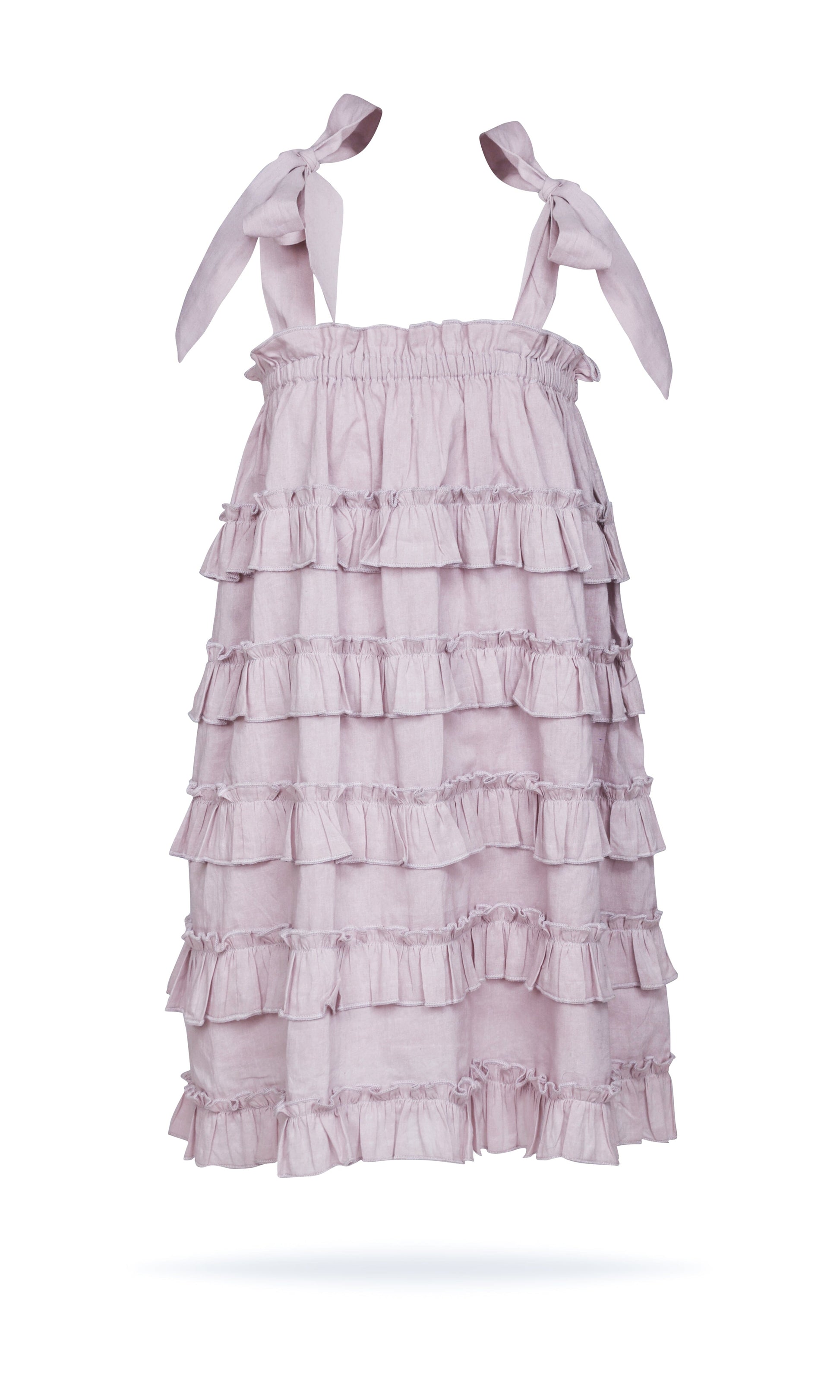 Charming Lavender Multi-Tiered Layered Dress with Tie Straps DRESS Yo Baby India 