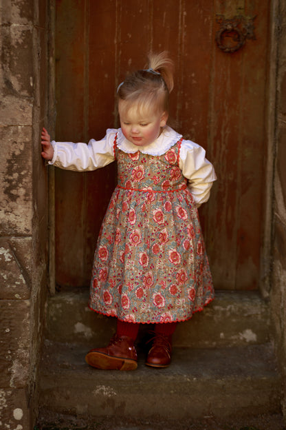 Charming Red Floral Fit & Flare Dress with Cotton Lace Finish DRESS Yo Baby India 
