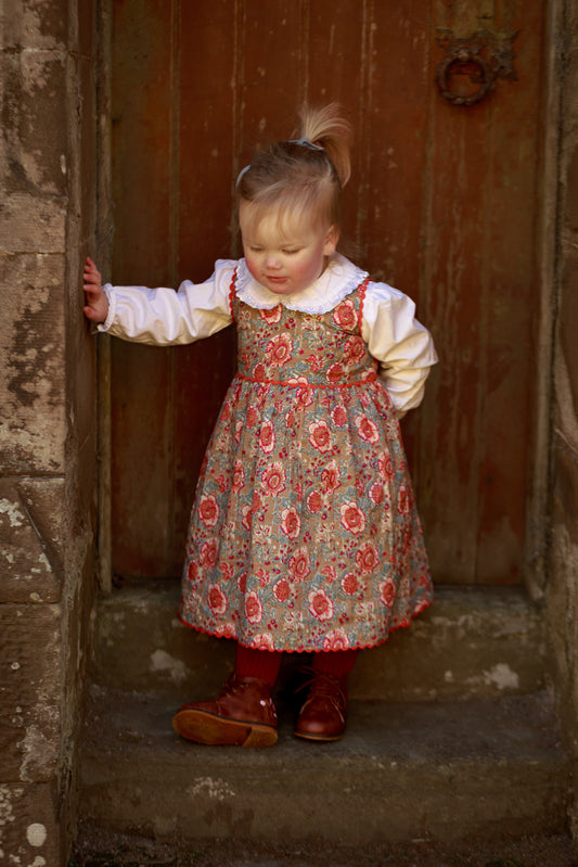 Charming Red Floral Fit & Flare Dress with Cotton Lace Finish DRESS Yo Baby India 
