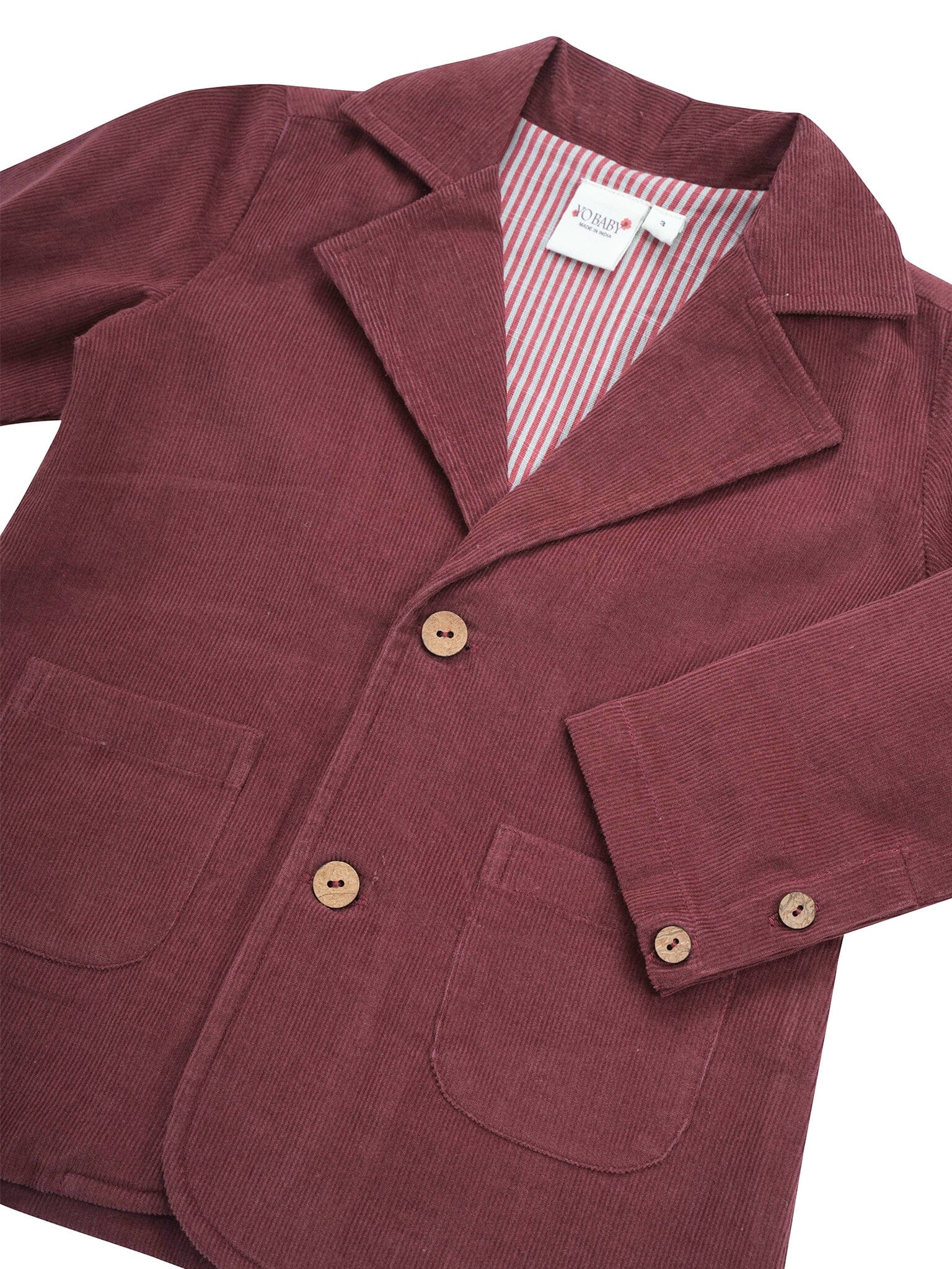 Corduroy Blazer : MAROON: Toddler : Tween Blazer Yo Baby India 